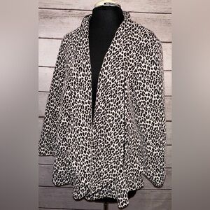 Leopard Print Lined Blazer Size 2XL by Notations, Animal Print Jacket